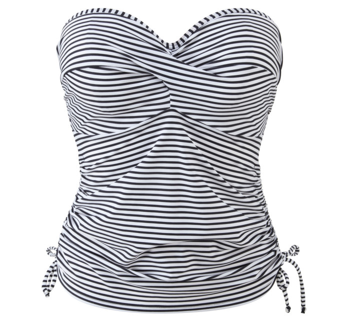 Vrchní díl plavek Swimwear Anya Stripe Bandeau Tankini black/white SW0891
