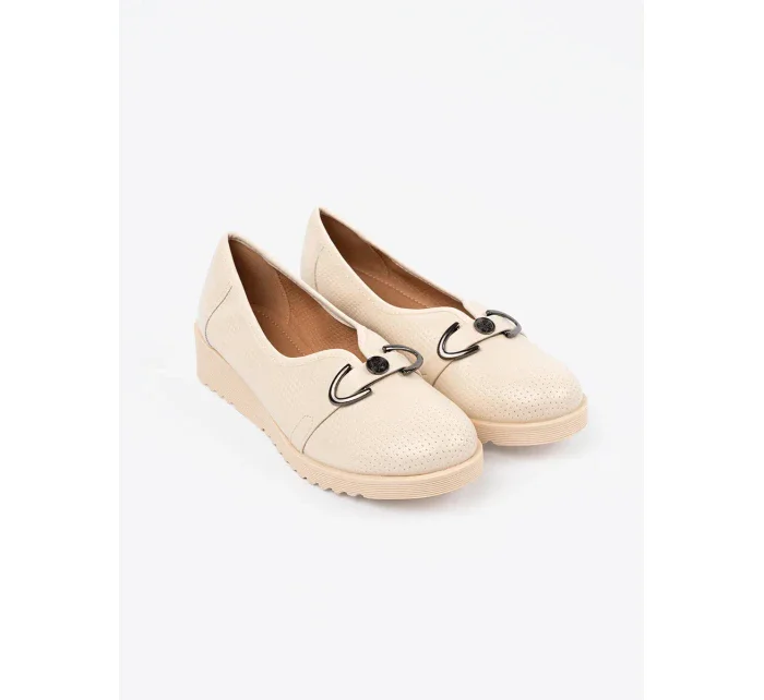 Zajímavé  polobotky dámské hnědé na klínku