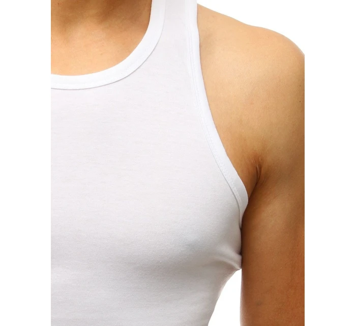 Pánské tílko bez potisku bílé FashionStreet RX3497 Pánské tílko bez potisku bílé FashionStreet RX3497