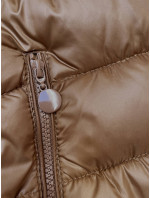 Hnědá prošívaná dámská zimní bunda s kapucí model 18901858 - W COLLECTION