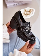 Zazoo 20175 Lakované Polobotky Dámské Na Podpatku Přírodní Kůže Černé