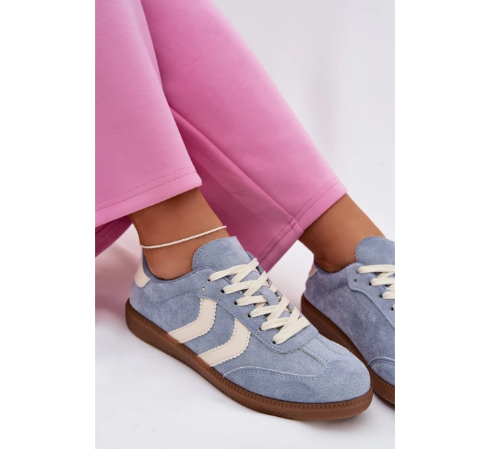 Dámské tenisky z eko semiše modré model 22027731 - EVENTO Dámské tenisky z eko semiše modré model 22027731 - EVENTO