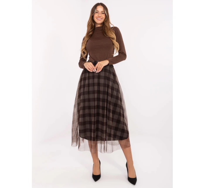 Spódnica MI SD  brązowy model 21441102 - FPrice