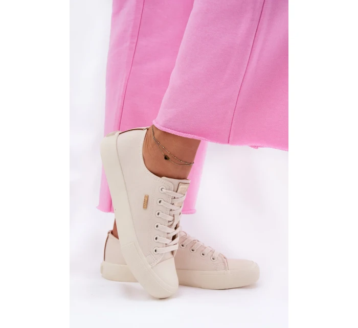 Dámské plátěné tenisky Big Star – béžové Dámské plátěné tenisky Big Star – béžové