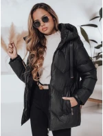 Dámská zimní bunda černá prošívaná model 21990826 - Dstreet Dámská zimní bunda černá prošívaná model 21990826 - Dstreet