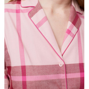 Dámská noční košile Boyfriend NDW X Checks - PINK - růžová M020 - TRIUMPH
