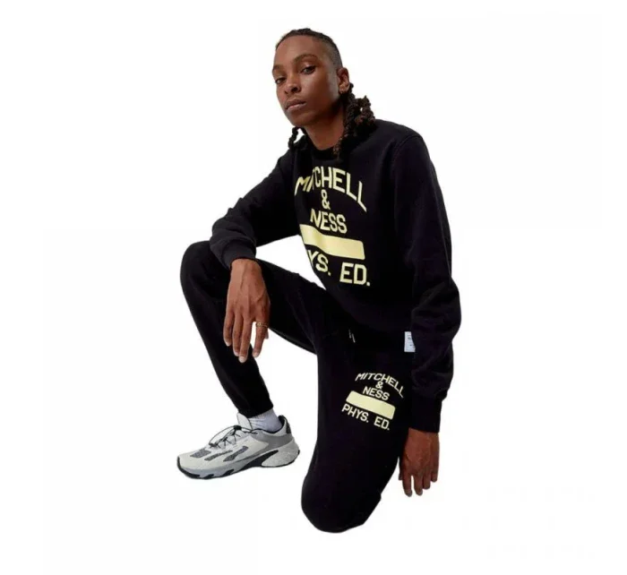 Mitchell & Ness Značkové módní tepláky s grafikou M PSWP5533-MNNYYPPPBLCK