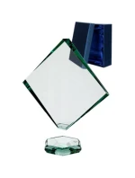 Skleněná trofej s matným podstavcem a pouzdrem