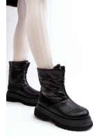 Dámské sněhule na silné podrážce se zipem GOE černá