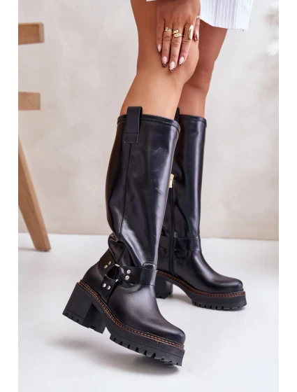 Kozačky na podpatku model 201305 Step in style Kozačky na podpatku model 201305 Step in style