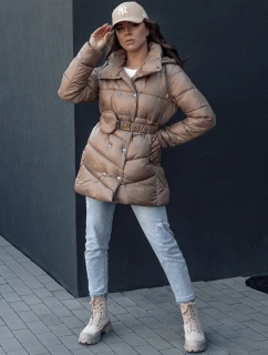 Dámský prošívaný zimní kabát BLOOM camel FashionStreet TY4536