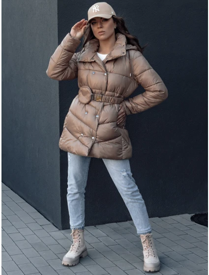 Dámský prošívaný zimní kabát BLOOM camel FashionStreet TY4536