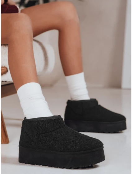 Dámské látkové sněhule s kožešinou černé FashionStreet ZY1296