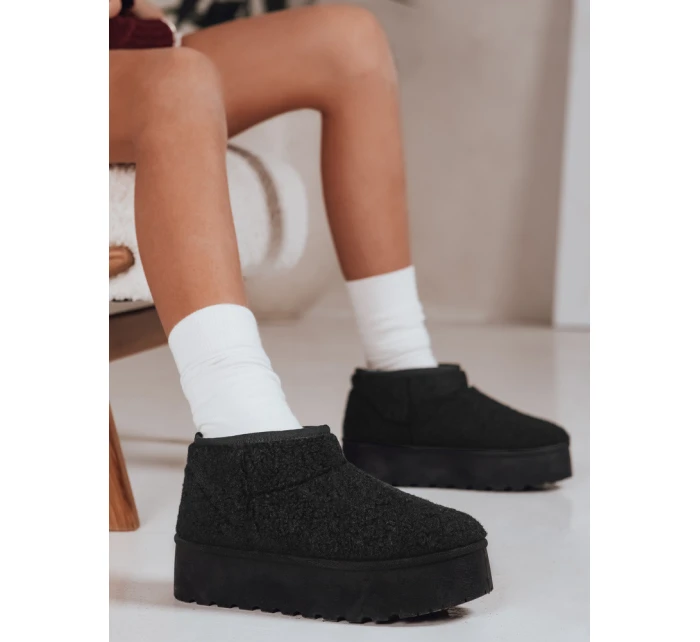 Dámské látkové sněhule s kožešinou černé FashionStreet ZY1296