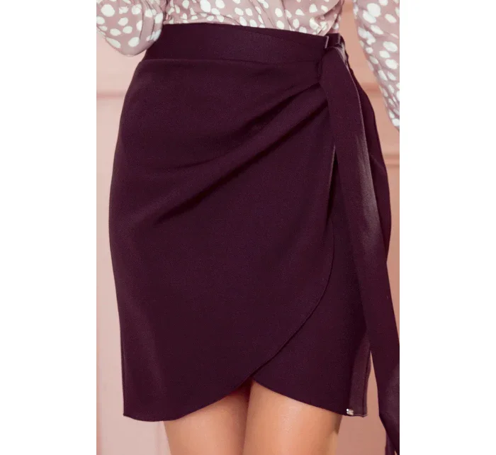 376-1 Sukně s bočním zavazováním - ČERNÁ 376-1 Sukně s bočním zavazováním - ČERNÁ