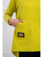 Mikina s dlouhými zády a kapucí kiwi Mikina s dlouhými zády a kapucí kiwi