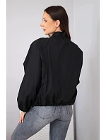 Dámská jarní bunda se stojáčkem a zipem černá