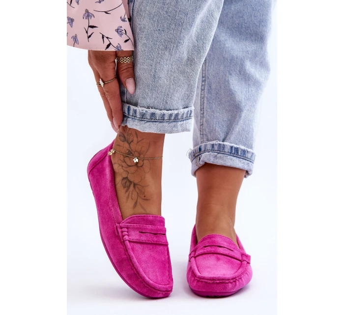 Dámské semišové mokasíny růžové model 21625584 - Boto