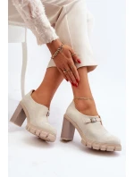 Dámské lodičky na vysokém podpatku světle béžové model 21651896 - Boto