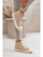 Dámské Tenisky Z Eko Kůže Béžové Big Star OO274934 Dámské Tenisky Z Eko Kůže Béžové Big Star OO274934