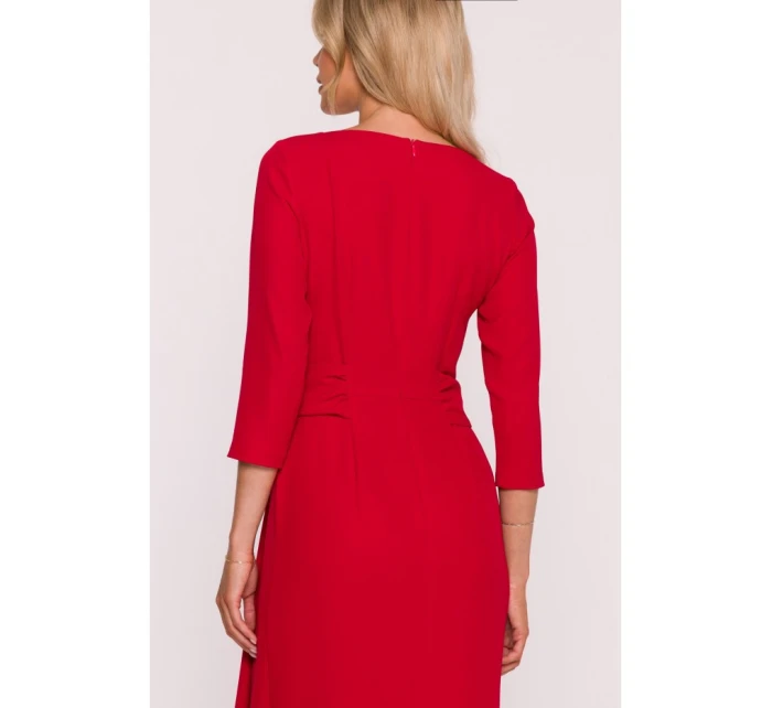 Šaty s volánkem S425  červené - Stylove