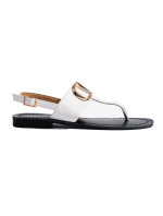 Komfortní dámské  sandály bílé bez podpatku