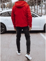 Pánská přechodná bunda s kapucí červená FashionStreet TX4886 Pánská přechodná bunda s kapucí červená FashionStreet TX4886