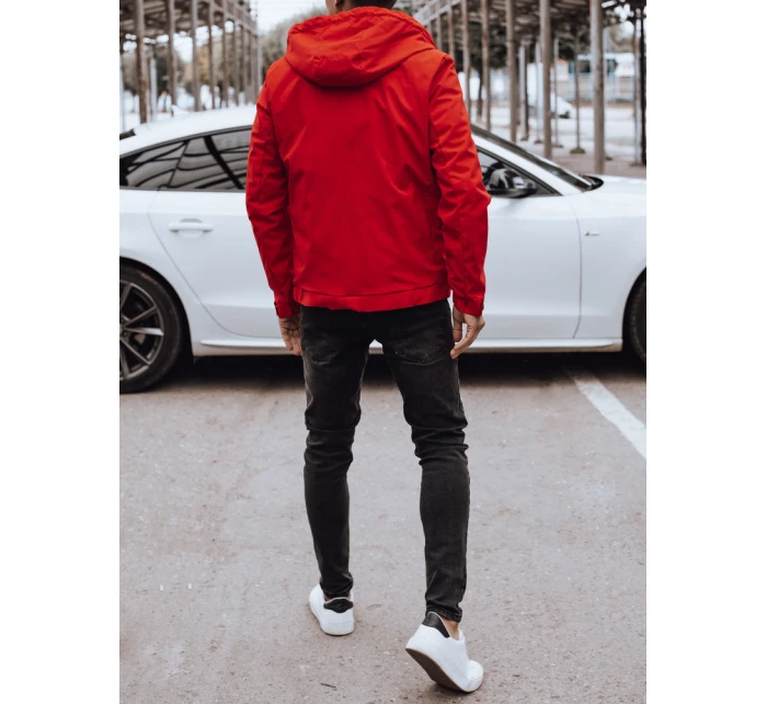 Pánská přechodná bunda s kapucí červená FashionStreet TX4886 Pánská přechodná bunda s kapucí červená FashionStreet TX4886
