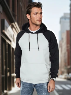 Pánská základní mikina s kapucí světle šedá FashionStreet BX5894