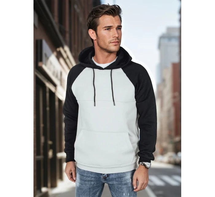 Pánská základní mikina s kapucí světle šedá FashionStreet BX5894