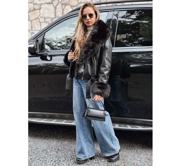 Dámská chlupatá bunda ramones černá FashionStreet TY5233