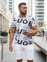 Pánské tričko s potiskem světle šedé FashionStreet RX5675