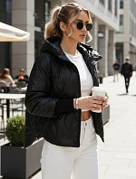 Dámská přechodná prošívaná bunda s kapucí černá FashionStreet TY5559