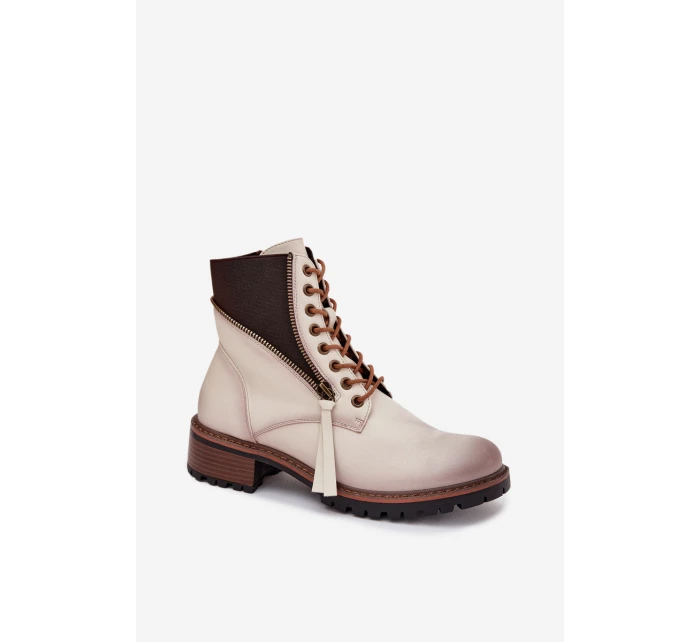 Dámské zimní kotníkové boty na klínu Vinceza 58559 béžové