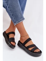 dámské pantofle na platformě s pásky Černé model 21943290 - Boto