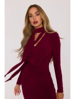 Šaty s řasením a  bordó model 21479357 - Moe