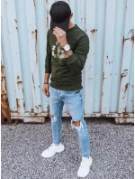 Pánská khaki mikina s potiskem Dstreet model 21966010 - FashionStreet Pánská khaki mikina s potiskem Dstreet model 21966010 - FashionStreet