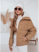 Dámská zimní manšestrová bunda TRENDYGLAM tmavě béžová FashionStreet TY4359