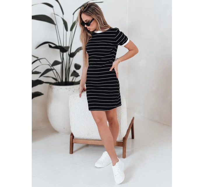 Dámské pruhované mini šaty FITLINES černé FashionStreet EY2584