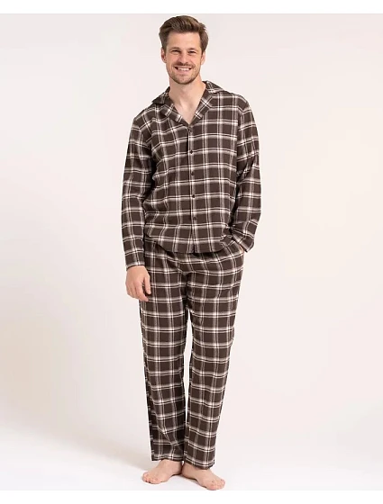 Pyžamo Moraj PDM5700-003 dlouhé rukávy, velikosti M–4XL, rozepínací