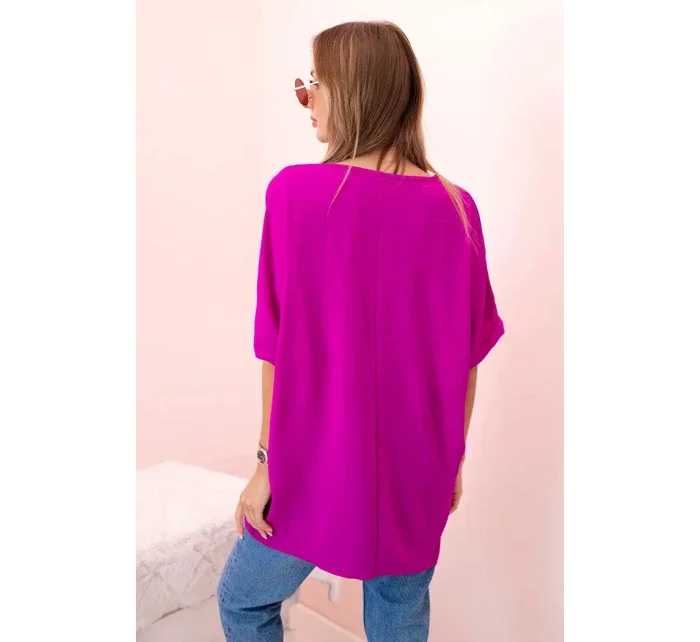 Oversized halenka s přívěskem lilek Oversized halenka s přívěskem lilek