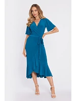 Zavinovací midi šaty M912 mořsky modré - Stylove Zavinovací midi šaty M912 mořsky modré - Stylove