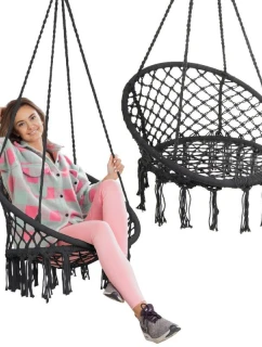 Závěsné sedadlo DRAGON HAMMOCK 80x60 cm tmavě šedé barvy