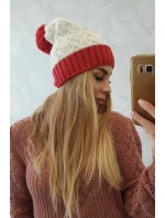 Fleecová čepice Bibiana K264 burgundy+ecru Fleecová čepice Bibiana K264 burgundy+ecru