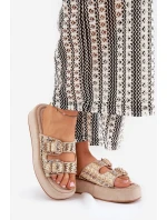 Dámské Sandały Na Platformě S Přezkami A Khaki model 21688844 - Boto