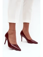 Lakované ekokůže dámské lodičky s  bordó model 21711357 - Boto