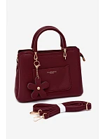 Kabelka z imitace kůže přívěsek bordó model 22220973 - Flora&Co