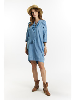 Džínové šaty s kapsami DRE2850 modré - Monnari