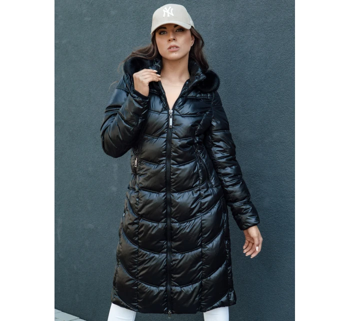 Dámská prošívaná zimní bunda CRYSTAL s kapucí černá Dstreet model 21979690 - FashionStreet