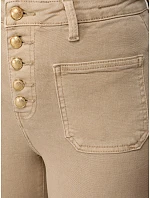 Jeansy damskie wide leg z wysokim stanem beżowe model 22102019 - FashionStreet